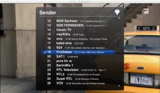 eyetv Senderübersicht