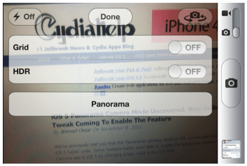 iOS Panoramafunktion