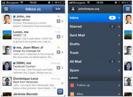 eMail App Sparrow jetzt für iOS