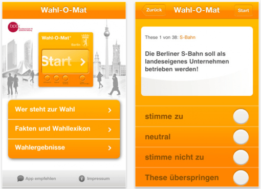 Gratis App: Demokratie goes Wahl-O-Mat
