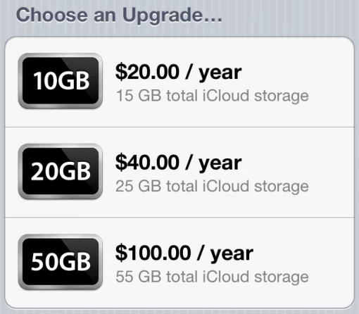 iCloud Preise für Upgrades bekannt