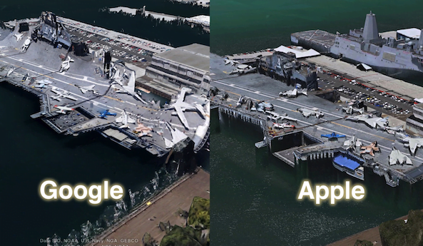 Apple Maps sehen in 3D besser aus als Google Maps