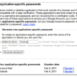 Gmail Anwendungsspezifische Passwörter