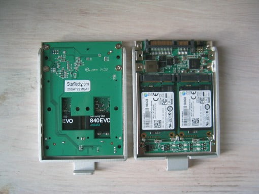 RAID Adpater mit zwei mSATA SSDs