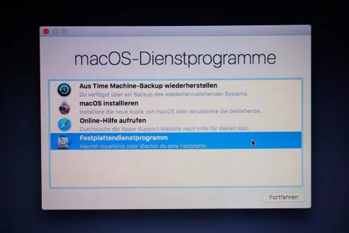 macOS Dienstprogramme Auswahl