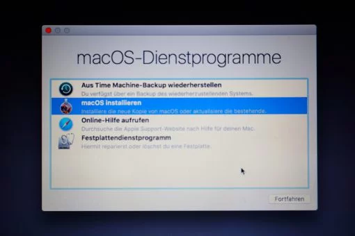 macOS Dienstprogramme macOS installieren