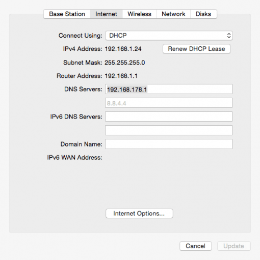 AirPort Extreme Repeater DHCP