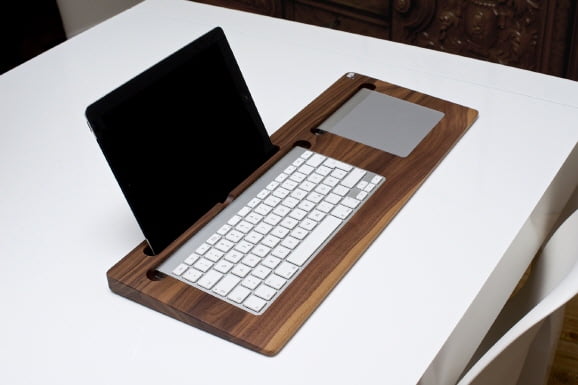 Woodys Shop: Schöne Holzunterlagen für Apples Tastaturen