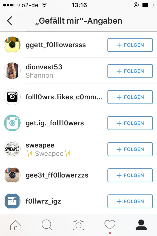 Instagram Spam löschen