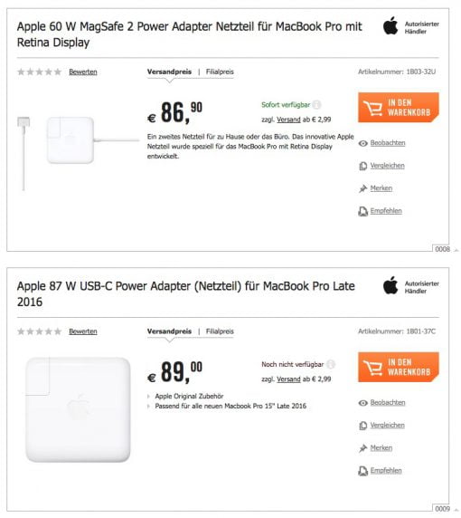 Apple Netzteil Preise Angebot