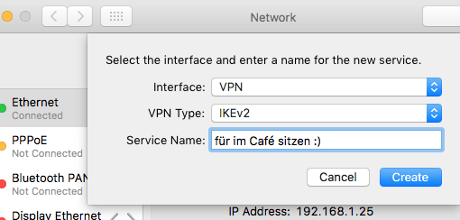 VPN Verbindung anlegen