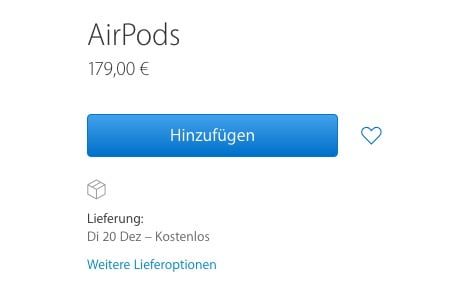 Drahtlos per Bluetooth: Apple AirPods ab sofort zu bestellen