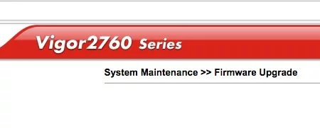 Vigor 2760 Firmware Upgrade