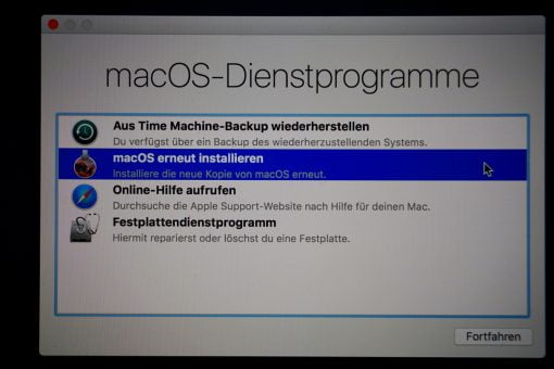 macOS Dienstprogramme macOS erneut installieren
