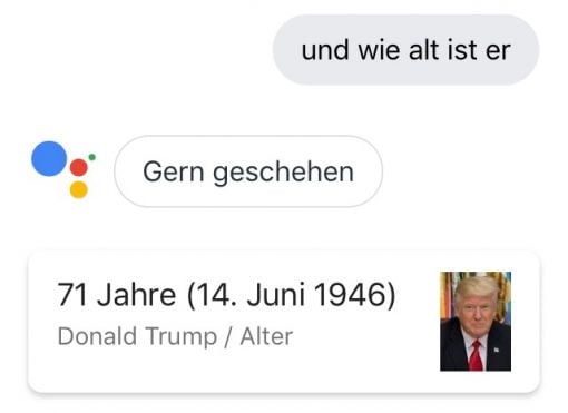 Google Assistant Donald Trump