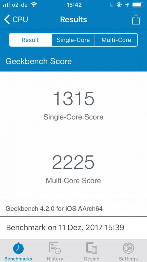 Geekbench Score iOS