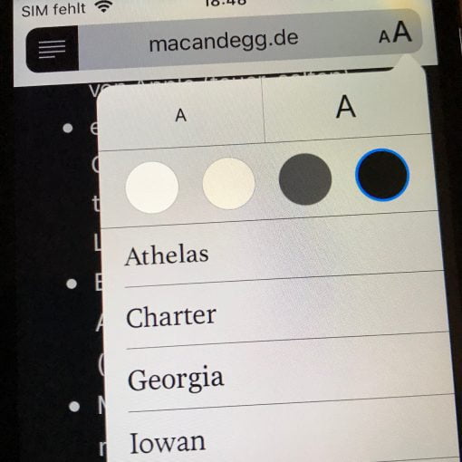 iOS Safari Reader Mode
