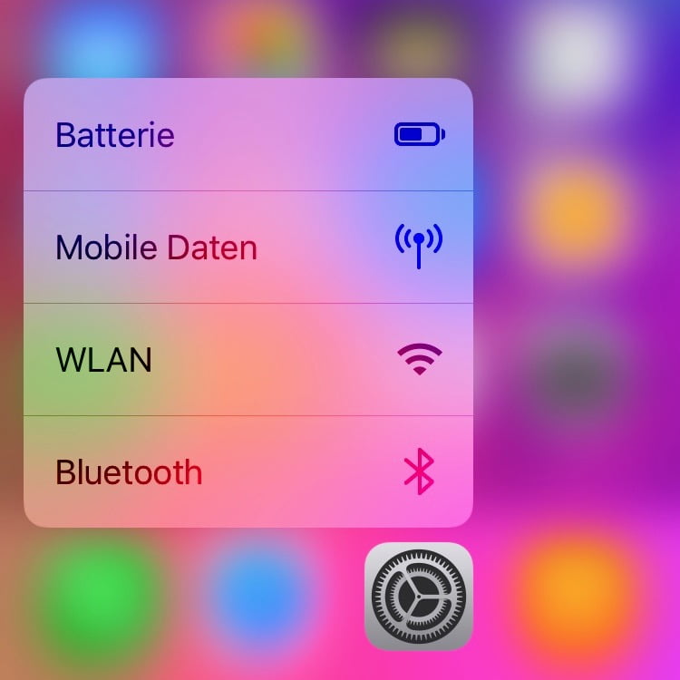 Shortcut: Per 3D Touch direkt in die WLAN und Bluetooth Einstellungen