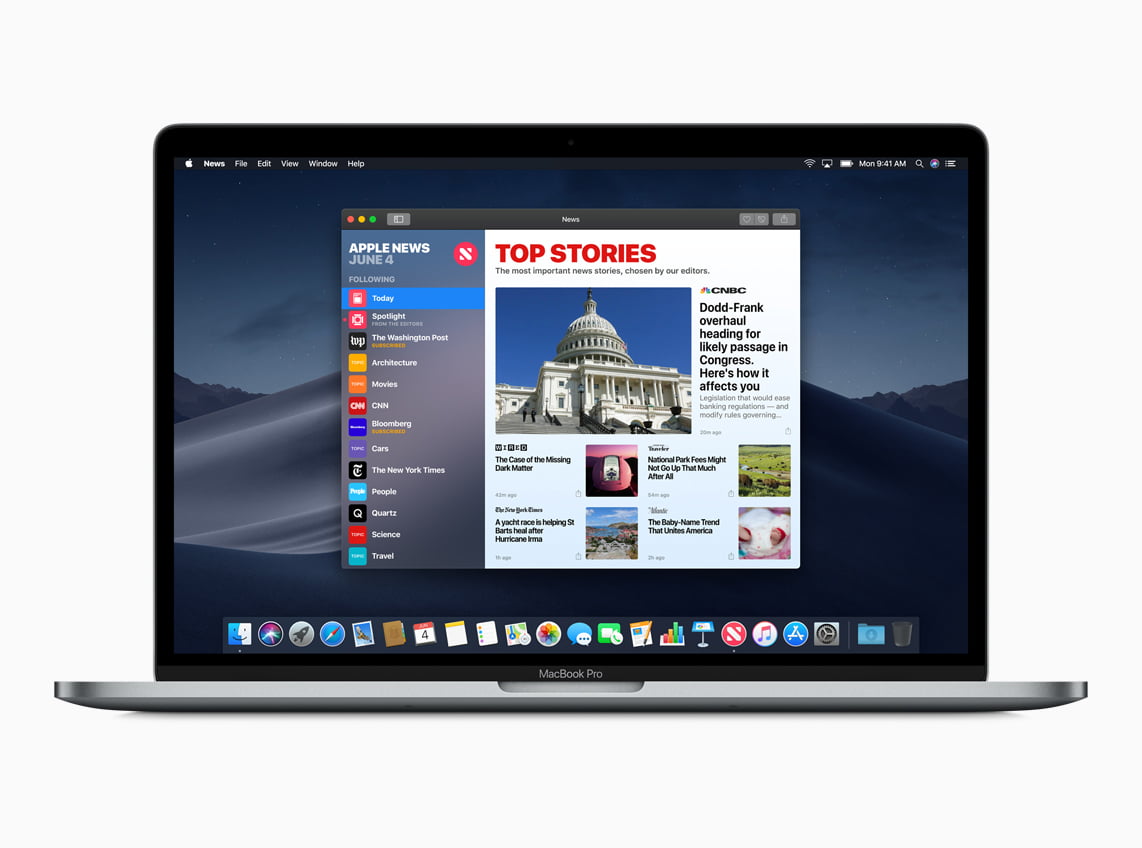 macOS preview News screen 06042018