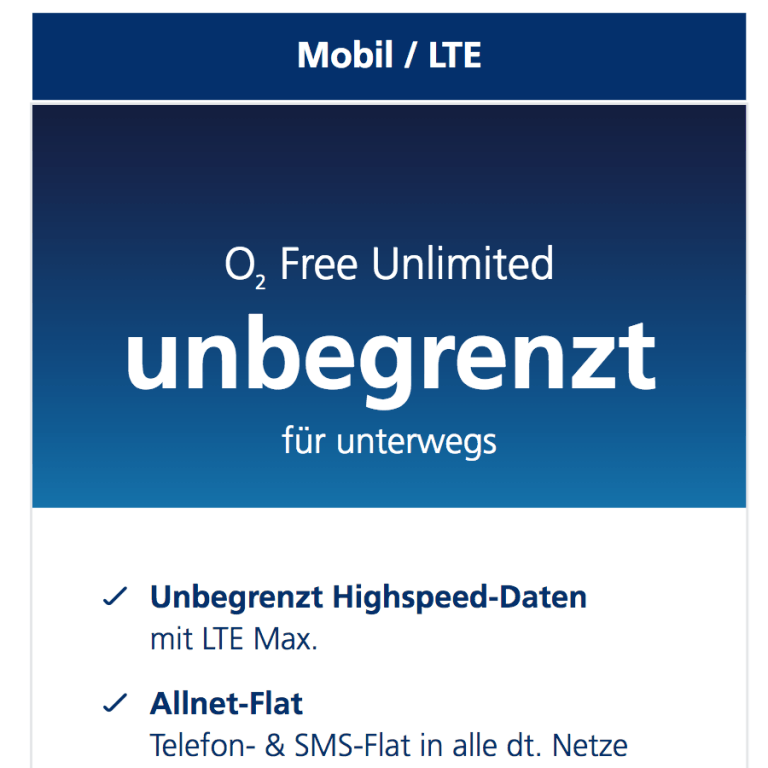 o2 bietet unlimitierten Mobilfunktarif für knapp 60 Euro