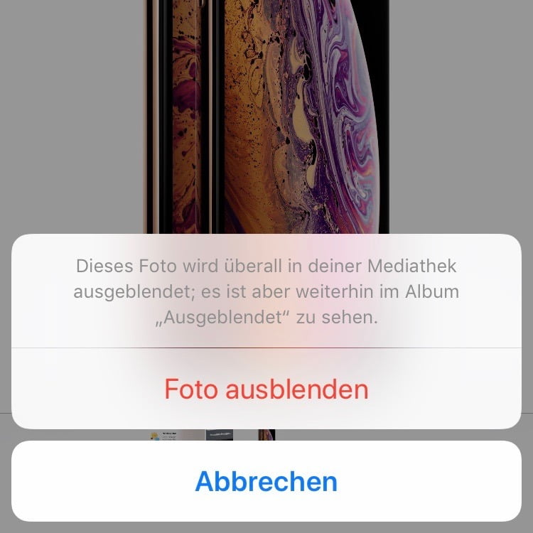 Verstecken: Wie man Fotos aus der iOS Mediathek ausblenden kann