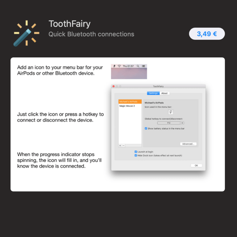 ToothFairy: AirPods einfacher mit dem Mac verbinden + bessere Soundqualität
