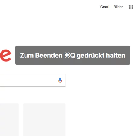 Chrome: “Zum Beenden ⌘Q gerückt halten” abschalten