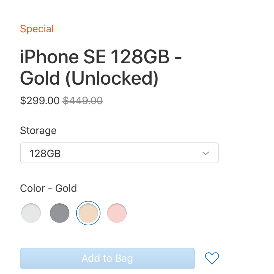 iphone se sale gold