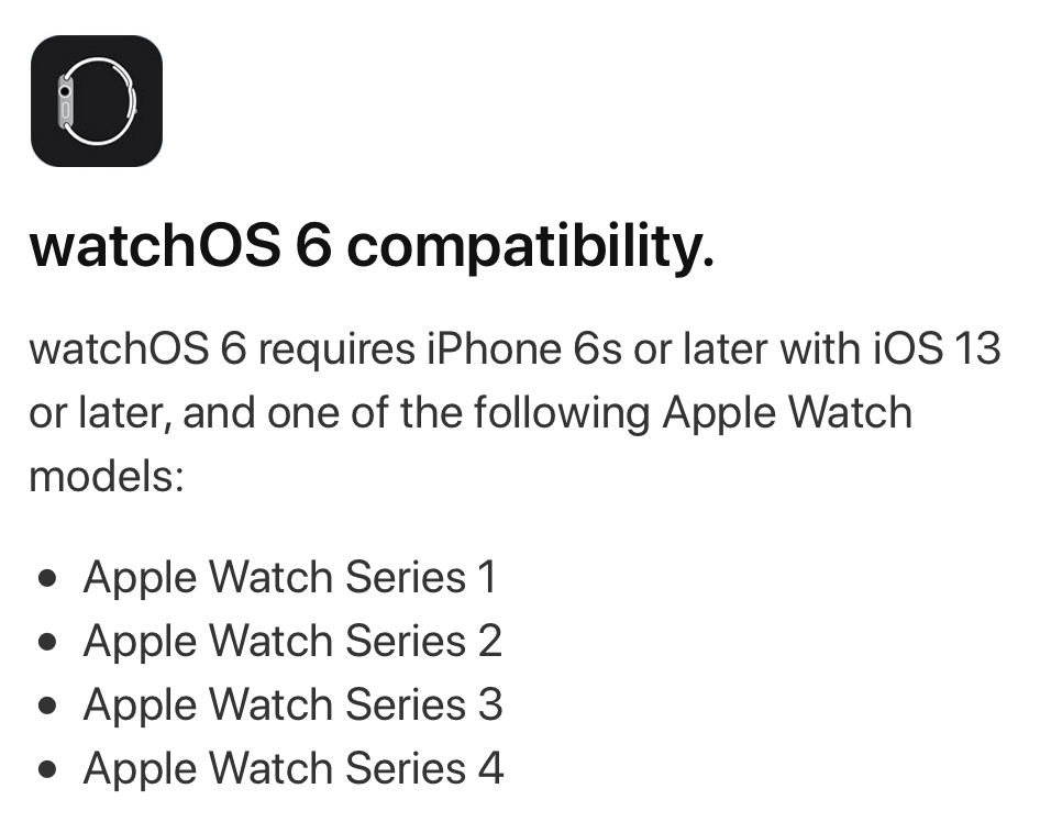 watchos 6 compatibility