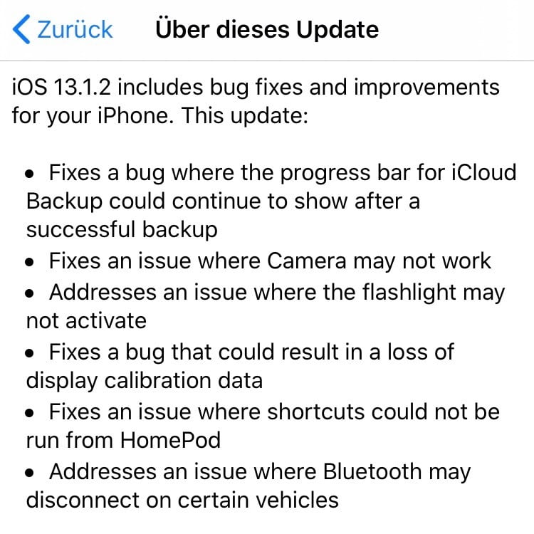 Noch mehr Updates! Aktualisierung auf iOS 13.1.2 & iPadOS 13.1.2
