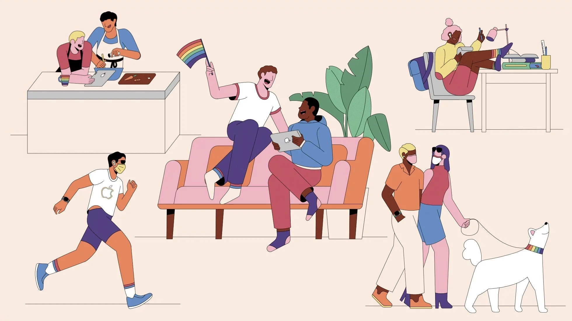 Apple Goes Pride Illustration