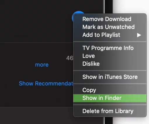 Apple Tv Itunes Show Movie In Finder