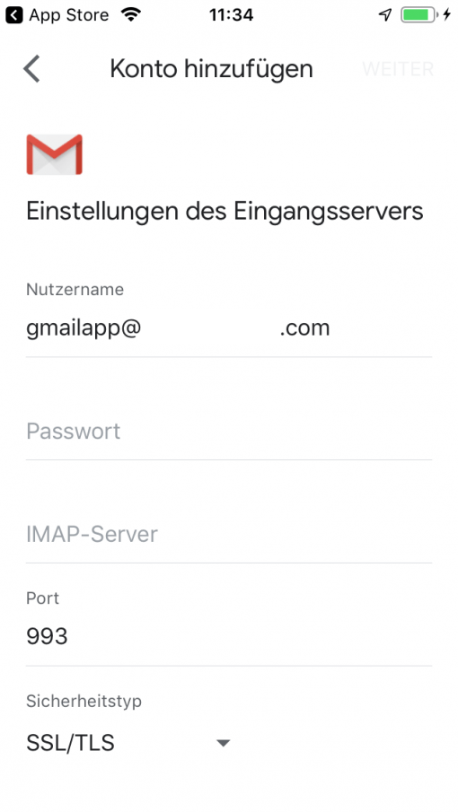 Gmail App Ios Eingangsserver