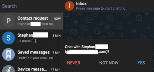 Delta Chat contact request