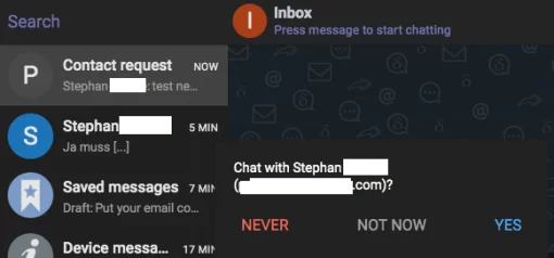 Delta Chat contact request