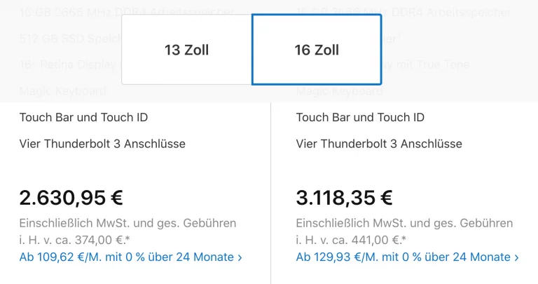 16% Umsatzsteuer: Die Preise bei Apple sinken