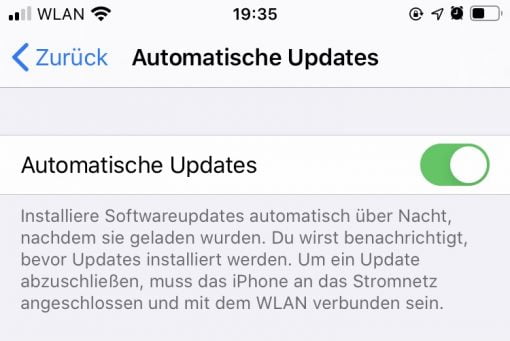 iOS 13 Automatische Updates