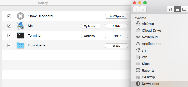 HotKey Shortcut macOS Download Folder
