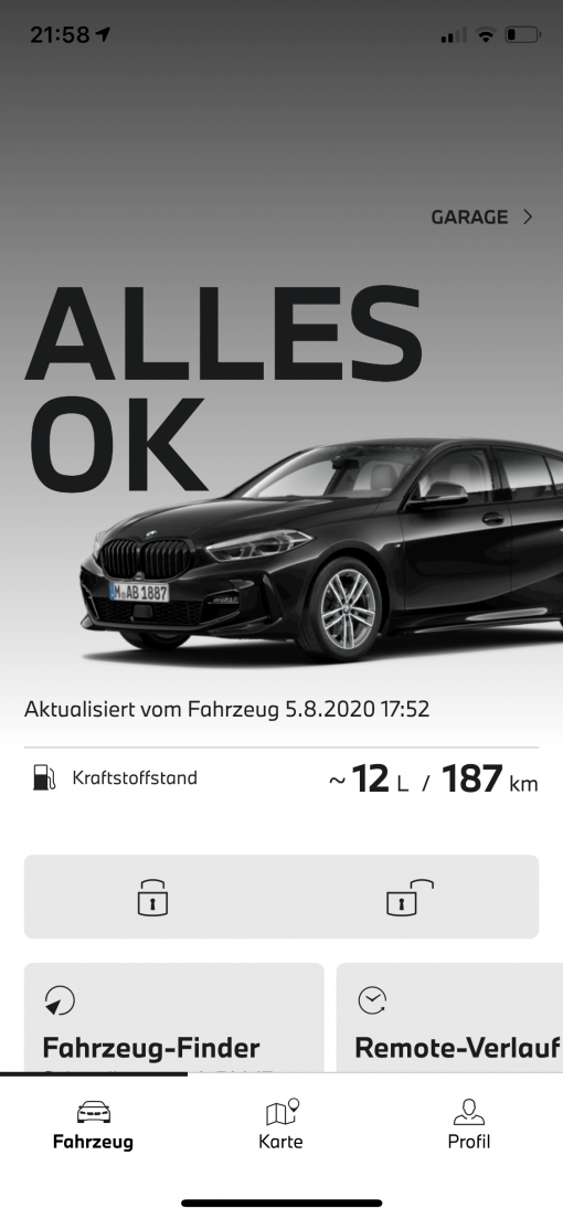 My BMW App Alles ok