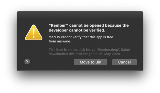 Unsigned macOS App