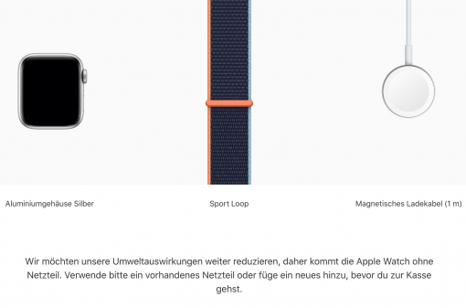 Apple Watch ohne Netzteil