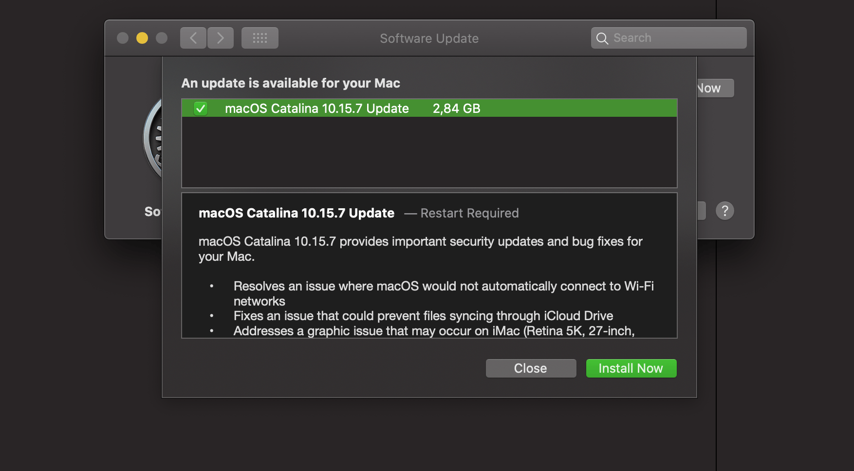 Update macOS Catalina 10.15.7