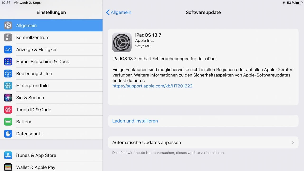 iPadOS 13.7