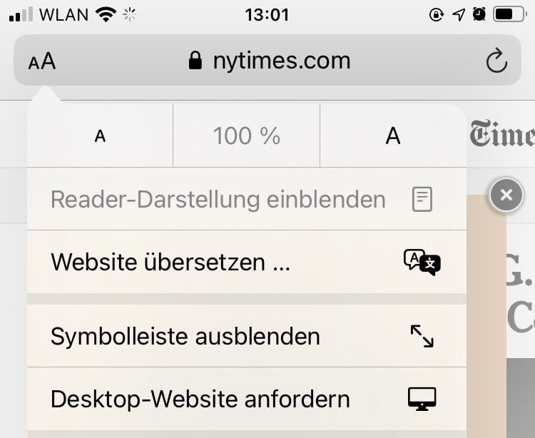 Webseiten übersetzen mit Safari in iOS 14