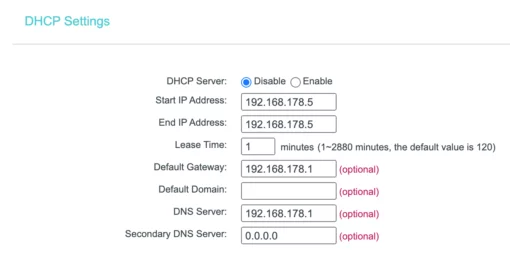TP Link DHCP