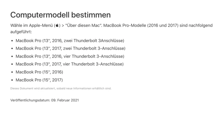 MacBook Pro lädt nicht über 1% – Akku defekt