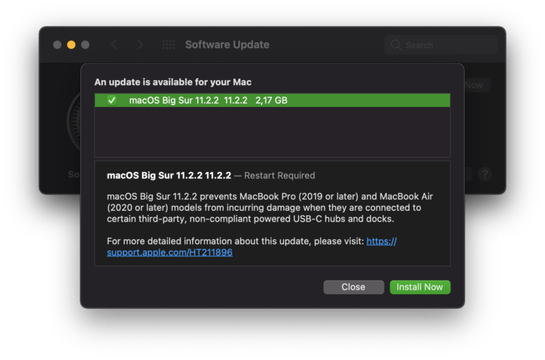 macOS 11.2.2 schützt Eure Hardware