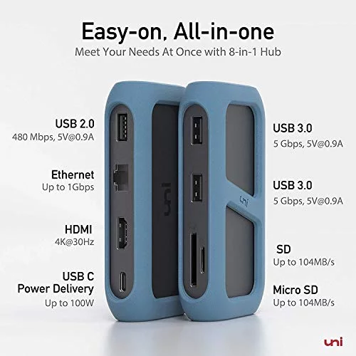 34593 4 uni usb c hub usb c 8 in 1 hu