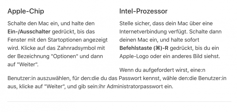 Apple gendert deutsche Online Support Dokumente