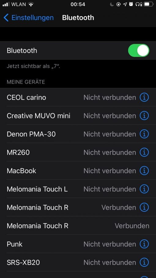 Cambridge Audio Melomania Touch Bluetooth Settings